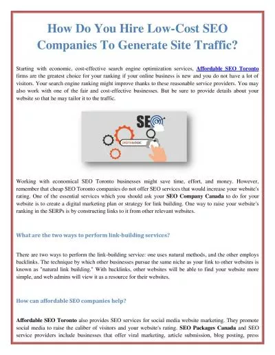 How Do You Hire Low-Cost SEO Companies To Generate Site Traffic?
