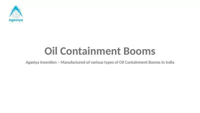 Oil containment booms manufacturers in India