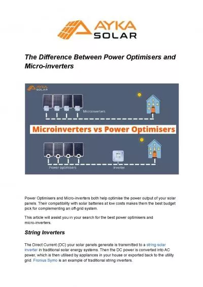 The Difference Between Power Optimisers and Micro-inverters