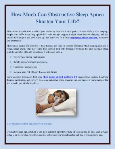 How Much Can Obstructive Sleep Apnea Shorten Your Life?