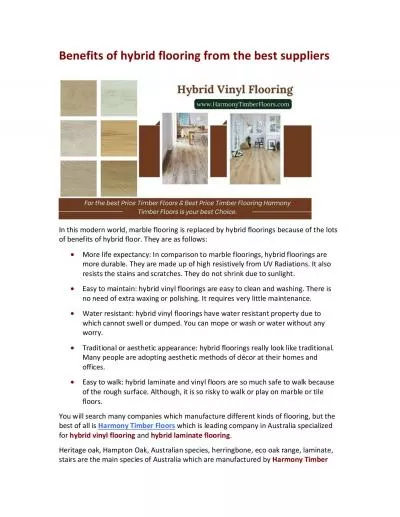 Benefits of hybrid flooring from the best suppliers