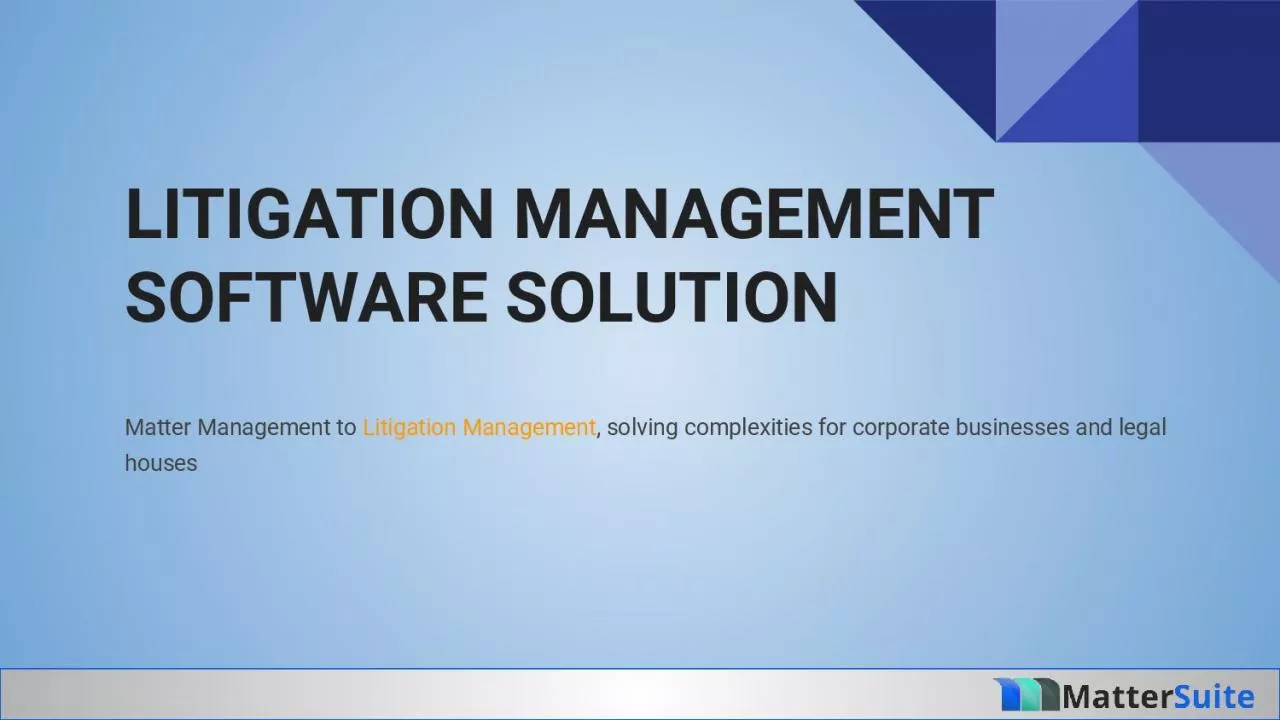 PDF-Litigation Management Software Solution for Legal Departments