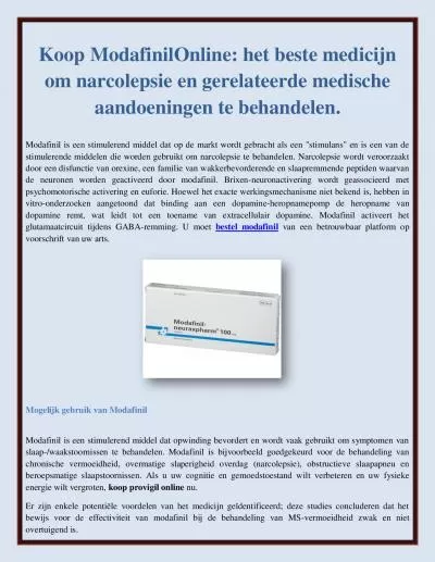 Koop ModafinilOnline: het beste medicijn om narcolepsie en gerelateerde medische aandoeningen te behandelen.