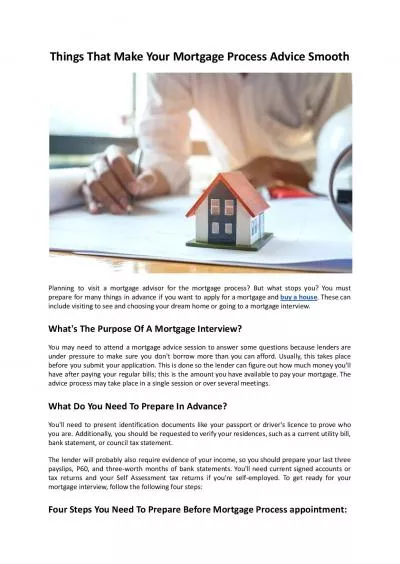 Things That Make Your Mortgage Process Advice Smooth - Mountview Financial Solutions