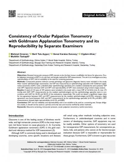 thalmology specialist and resident with GAT was 505 and 444 respe