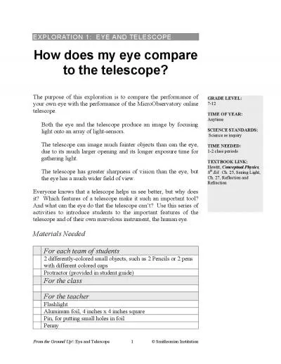 ofyour own eye with the performance of the MicroObservatory onlinetele