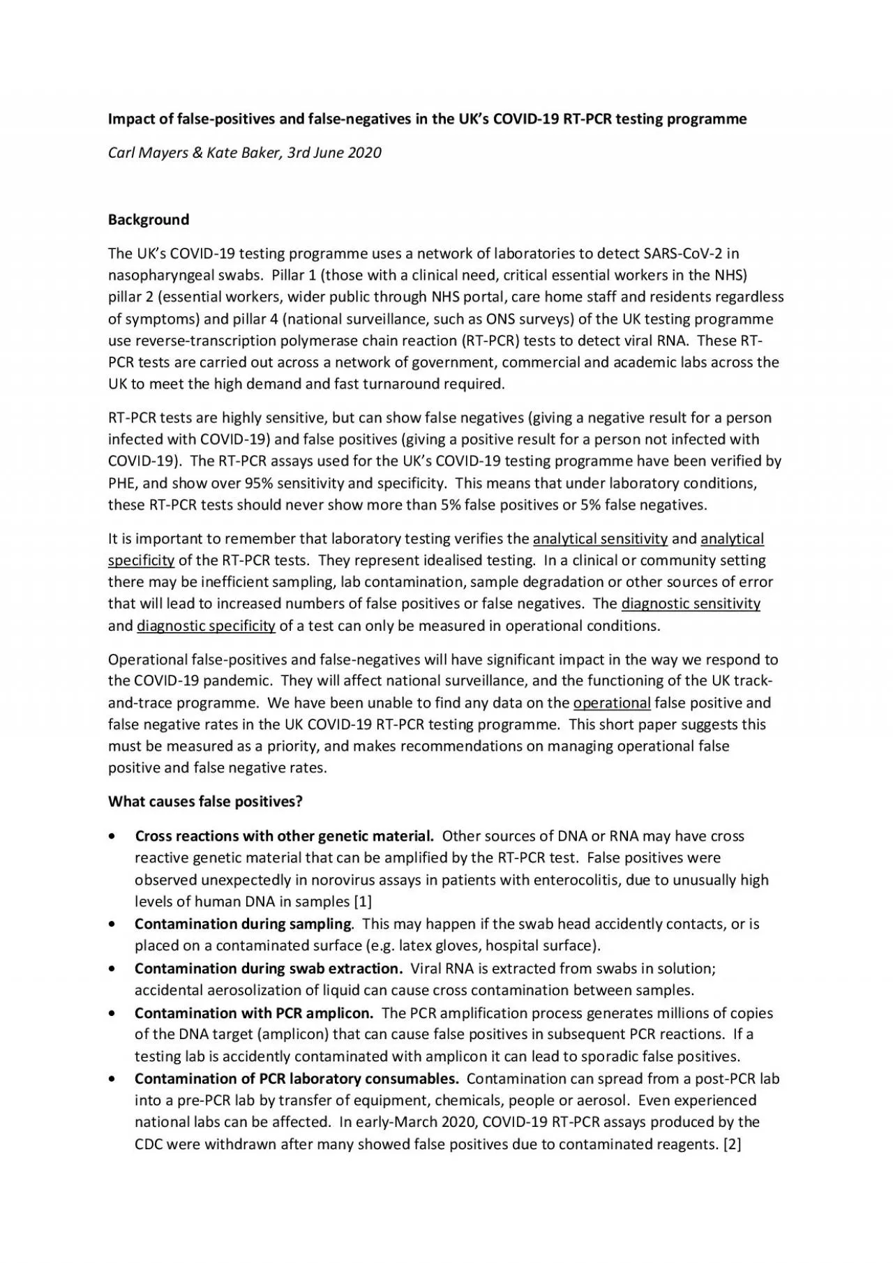 PDF-Impact of falsepositivesand falsenegativesin the UK146s COVID19 RTP