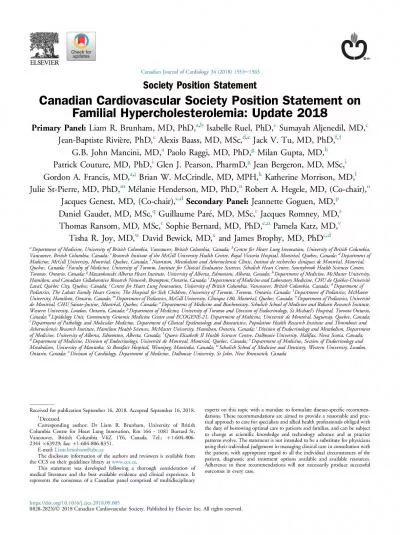 SocietyPositionStatementCanadianCardiovascularSocietyPositionStatement