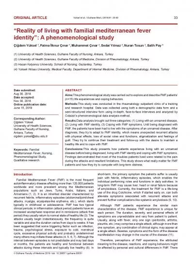 identity A phenomenological study1 University of Health Sciences