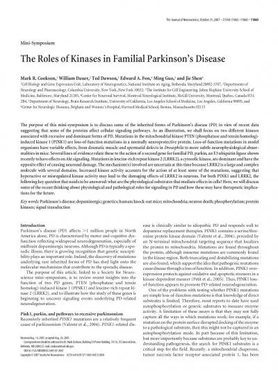 TheRolesofKinasesinFamilialParkinsonsDiseaseMarkRCooksonWilliamDaue