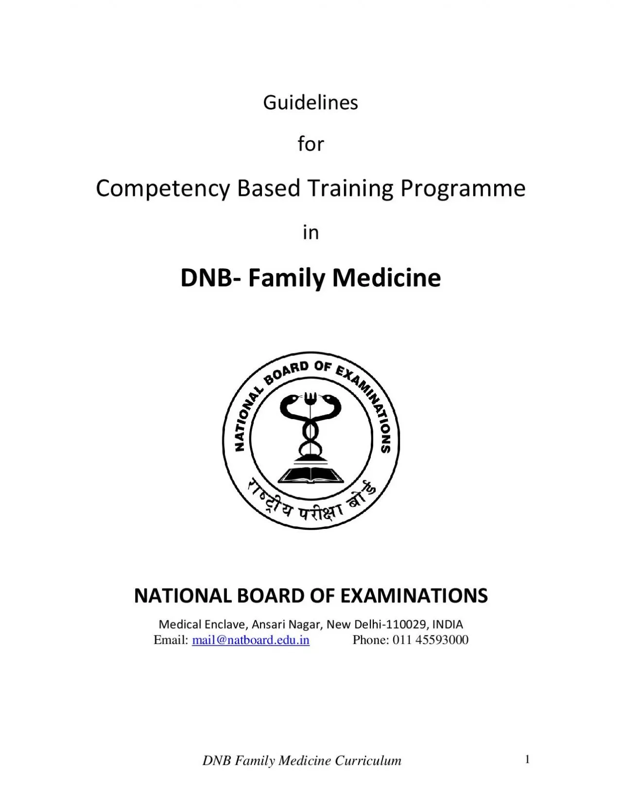 DNB Family Medicine Curricul