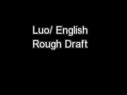 Luo/ English  Rough Draft  