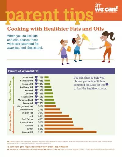 Cooking with Healthier Fats and Oils with less saturated fat trans fa