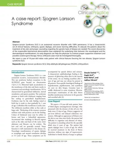 A case report Sjogren Larsson