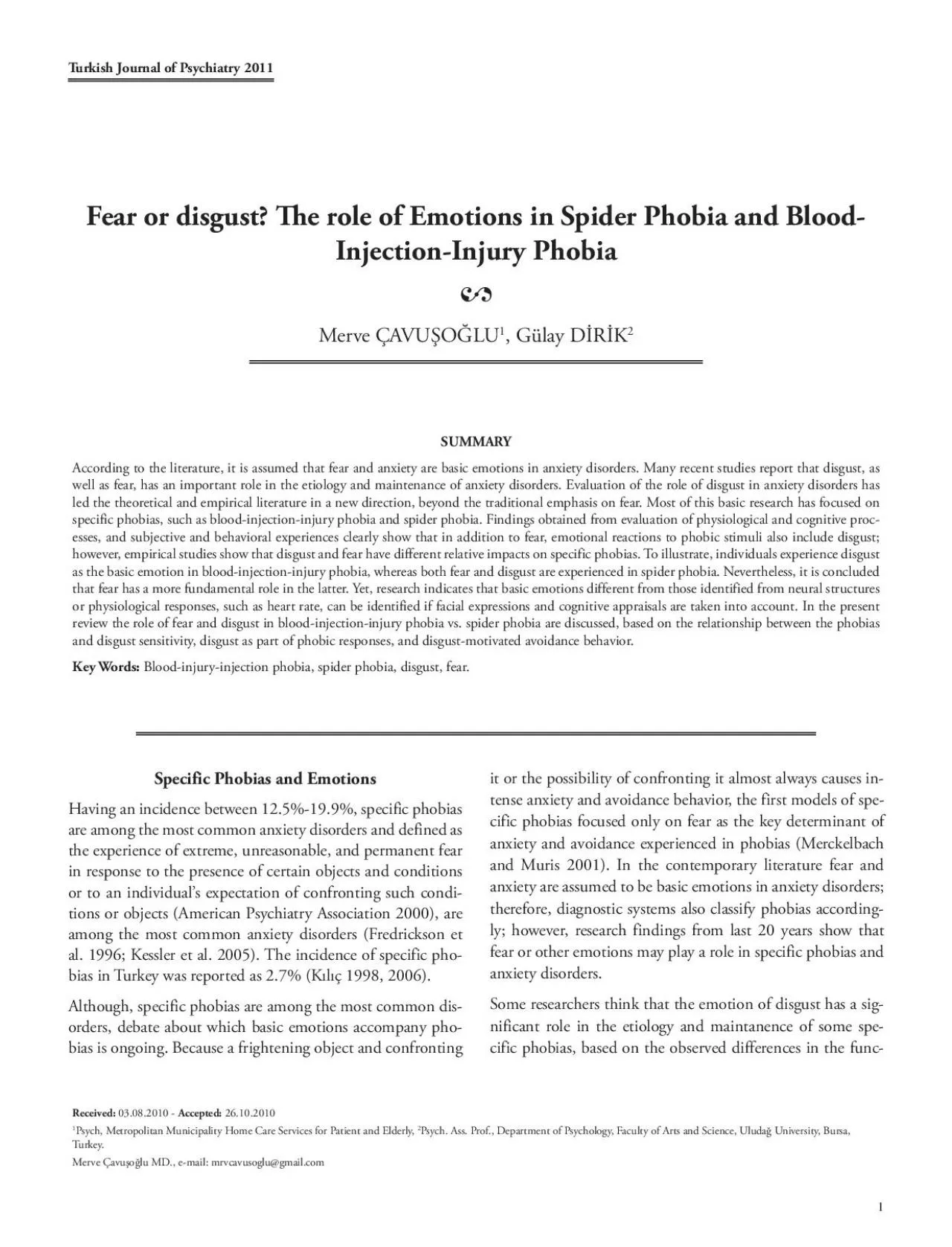 PDF-Turkish Journal of Psychiatry 2011Fear or disgust e role of Emotion