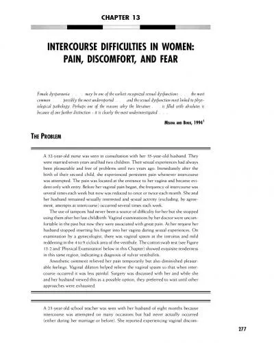 CHAPTER 13OURSE DULTES IN WOMENN DOMFORT Female dyspareunia  may be