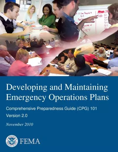Comprehensive Preparedness Guide CPG 101 Version 20 Developing and