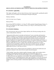 Revised June 2012CHAPTER 40 REGULATIONS GOVERNING EDUCATIONAL SERVICES