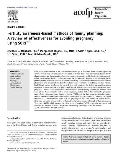 REVIEWARTICLEFertilityawarenessbasedmethodsoffamilyplanningAreviewof