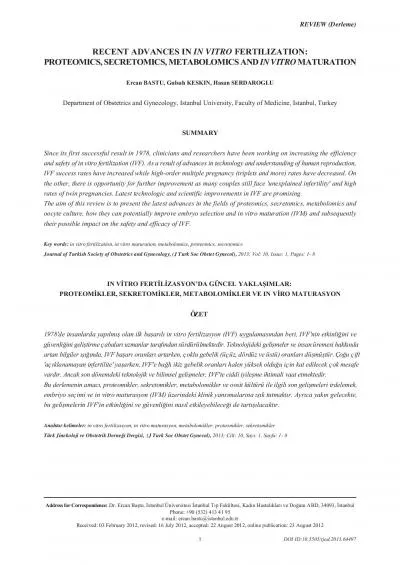 in the fields of proteomics secretomics metabolomicsand oocyte cultu