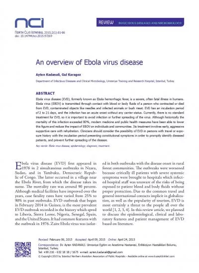 North Clin Istanbul 2015218186An overview of Ebola virus diseaseD