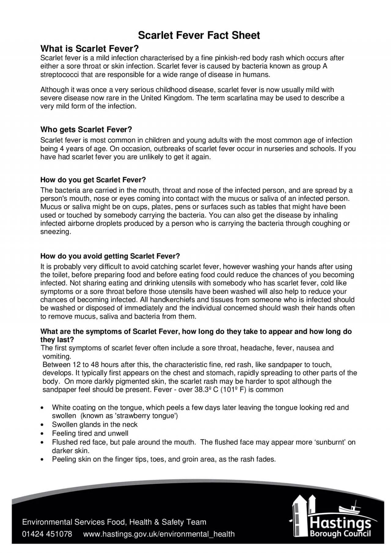 PDF-Scarlet Fever Fact Sheet