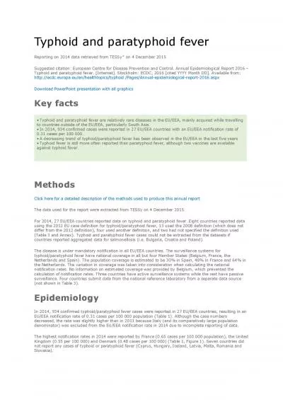 Typhoid and paratyphoid fever