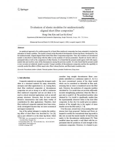 H G Kim and L K Kwac  Journal of Mechanical Science and Technolog