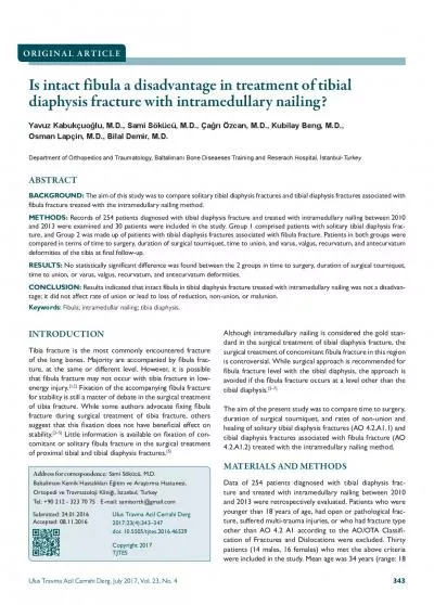 Is intact fibula a disadvantage in treatment of tibialdiaphysis fractu