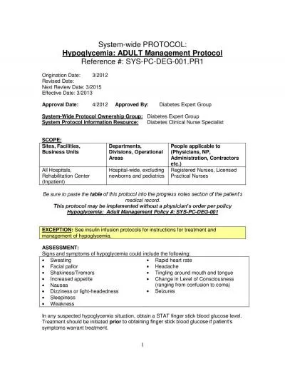 Hypoglycemia