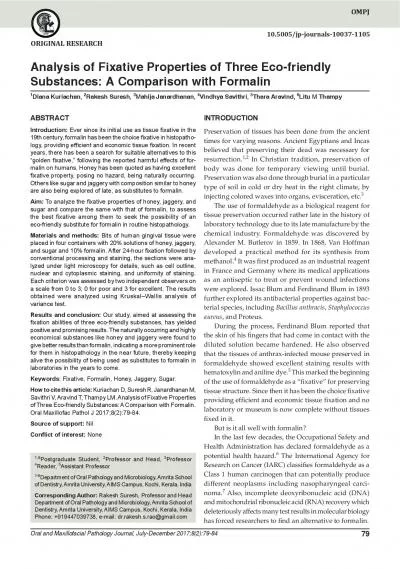 Oral and Maxillofacial Pathology Journal JulyDecember 201782798