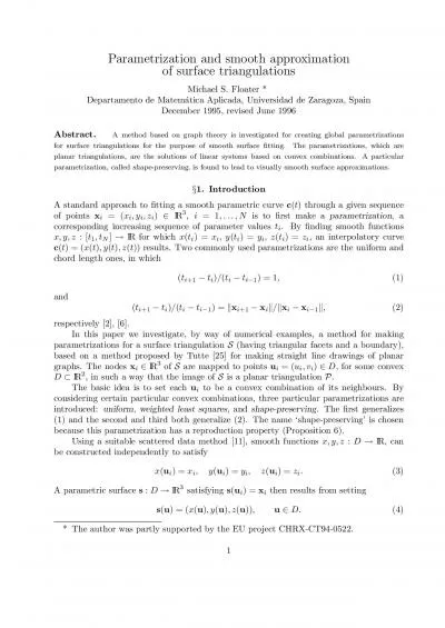 ParametrizationandsmoothapproximationofsurfacetriangulationsMichaelSF