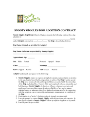 SNOOTY GIGGLES DOG ADOPTION CONTRACT Snooty Giggles Dog Rescue (Snooty
