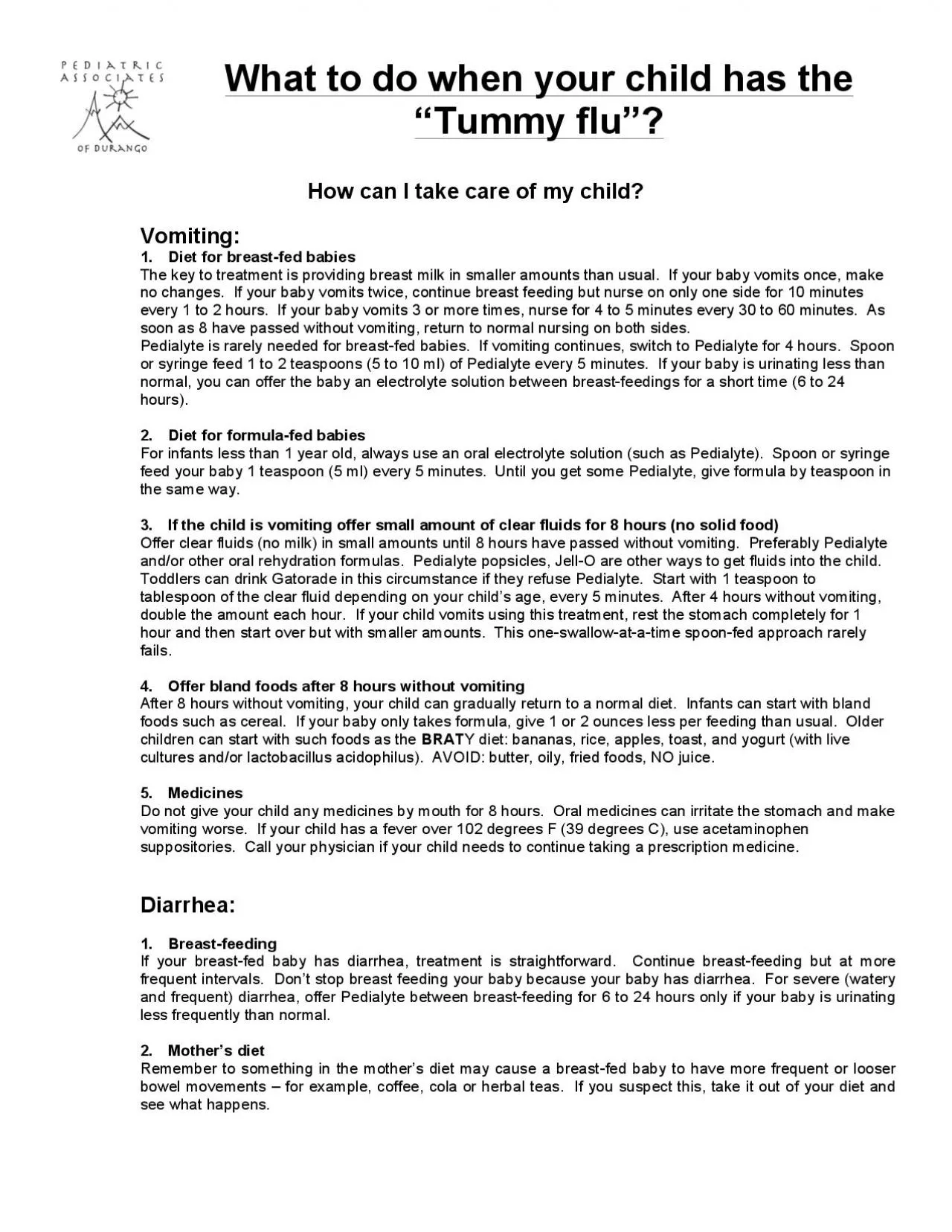 PDF-sing on both sides Pedialyte is rarely needed for breastfed babies