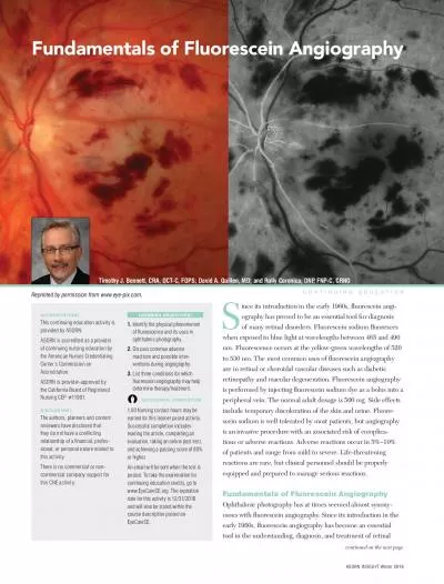 Fundamentals of Fluorescein AngiographyTimothy J Bennett CRA OCTC