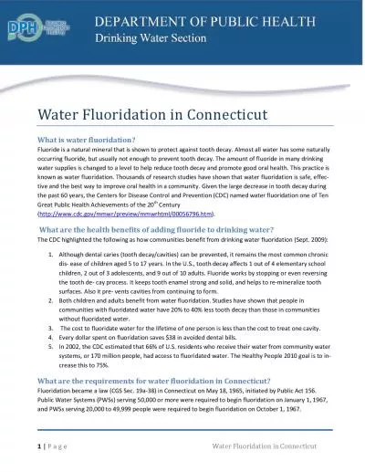 PageWater Fluoridation in Connecticut