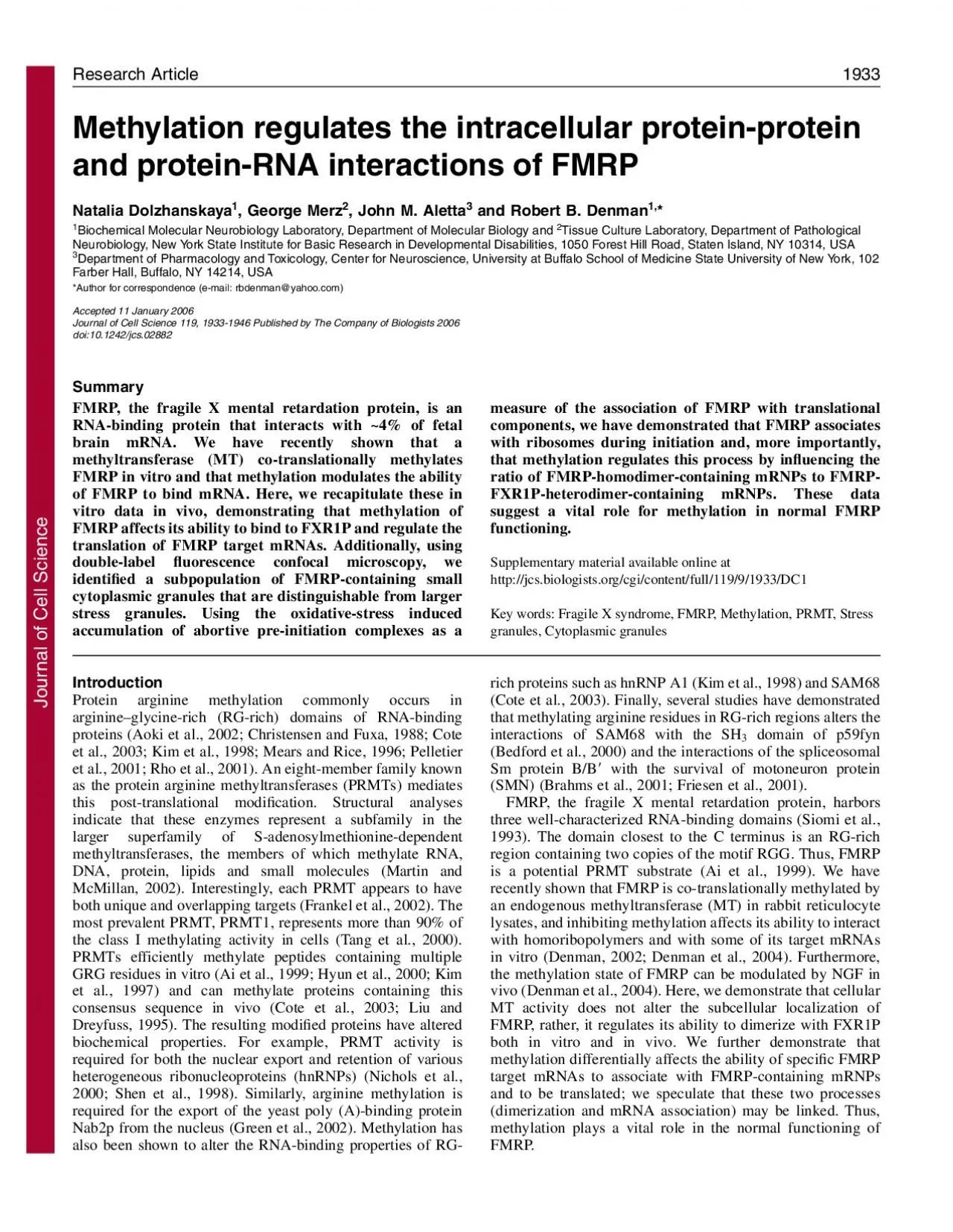 PDF-SummaryMethylation regulates the intracellular proteinproteinand prot