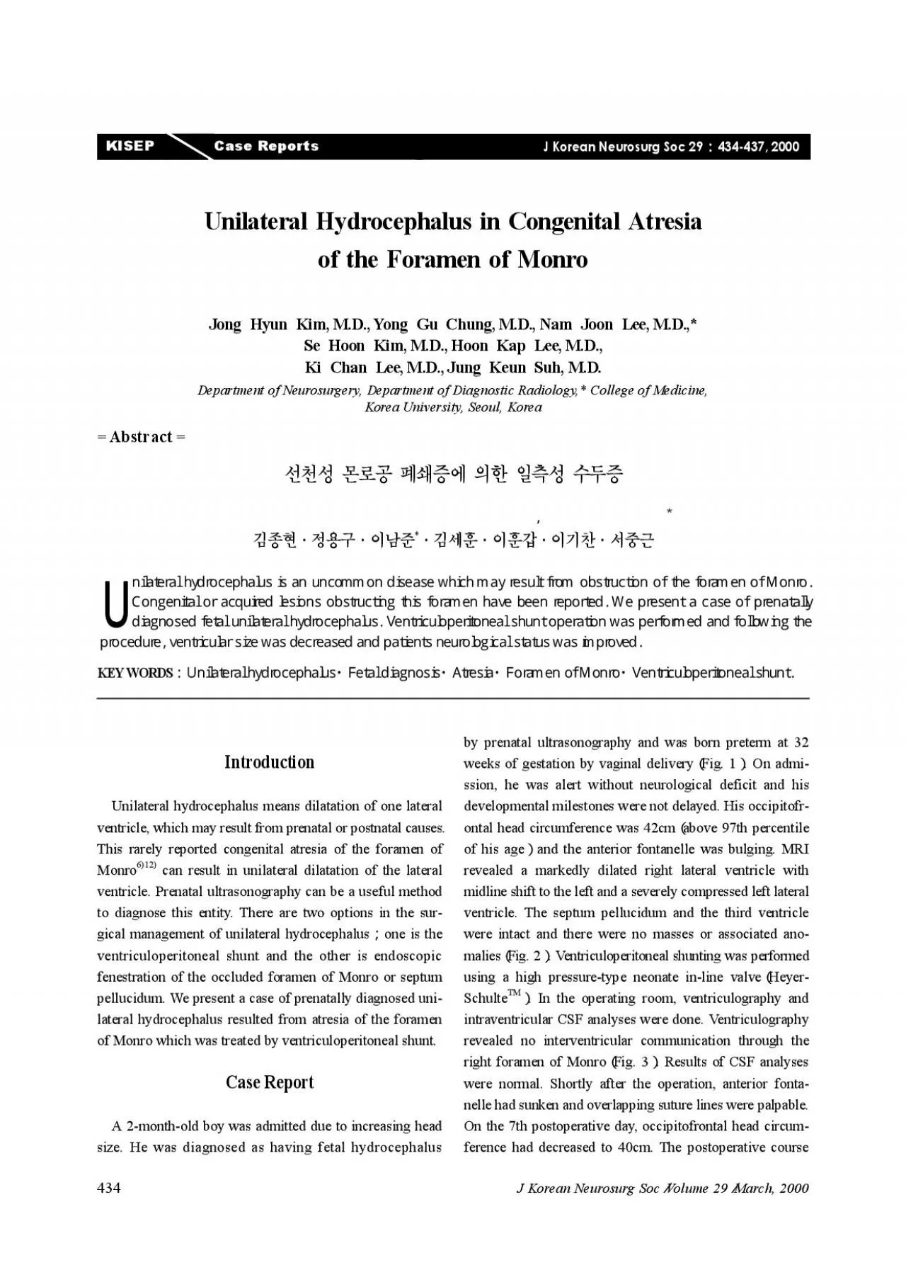 PDF-J Korean Neurosurg SocVolume 29March 2000434