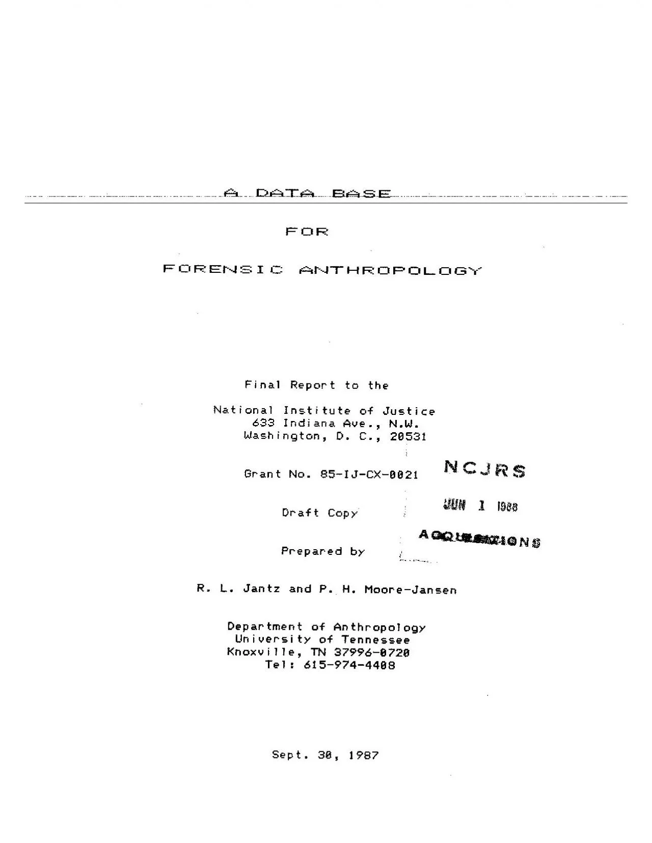 PDF-computerized data base for use human skel data base information obtain