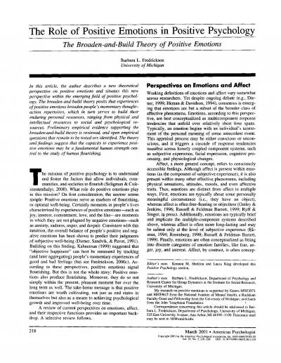 BroadenandBuild Theory of Positive Emotions