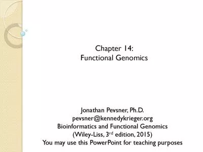 Chapter 14Functional GenomicsJonathan Pevsner PhDpevsnerkennedykr