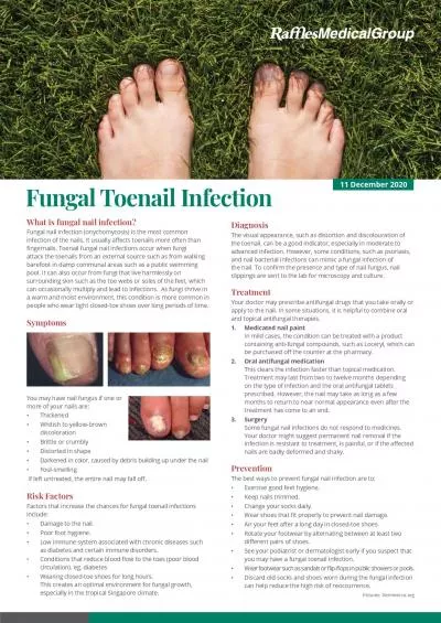 What is fungal nail infectionSymptoms