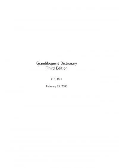 GrandiloquentDictionaryThirdEditionCSBirdFebruary252006