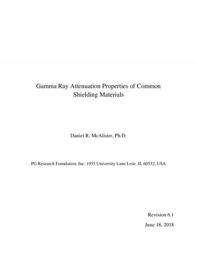 Gamma Ray Attenuation Properties of Common