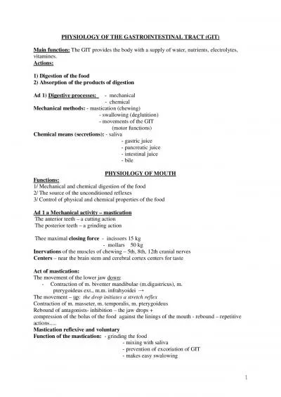 PHYSIOLOGY OF THE GASTROINTESTINAL TRACTGIT