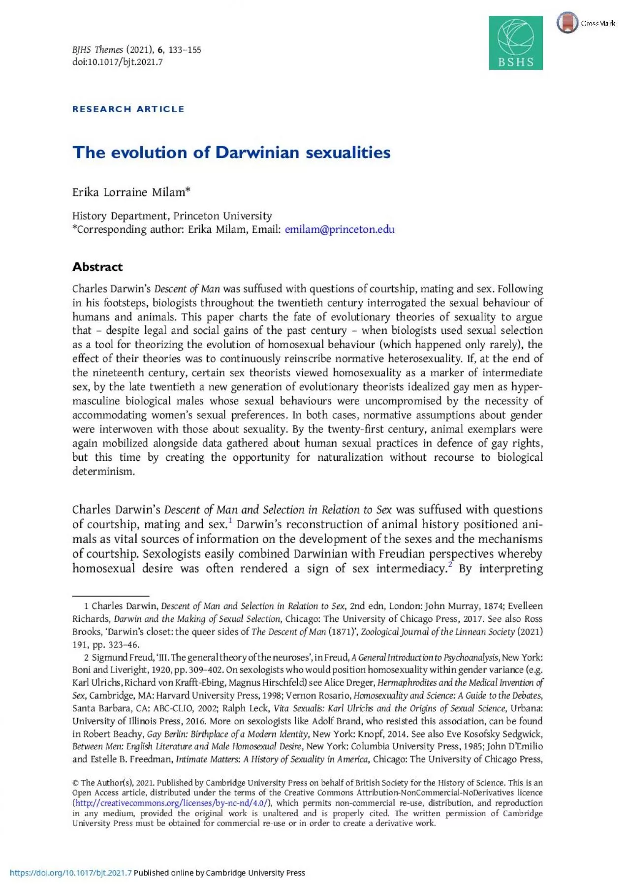 PDF-RESEARCHARTICLETheevolutionofDarwiniansexualitiesErikaLorraineMilamHi