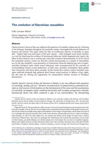 RESEARCHARTICLETheevolutionofDarwiniansexualitiesErikaLorraineMilamHi