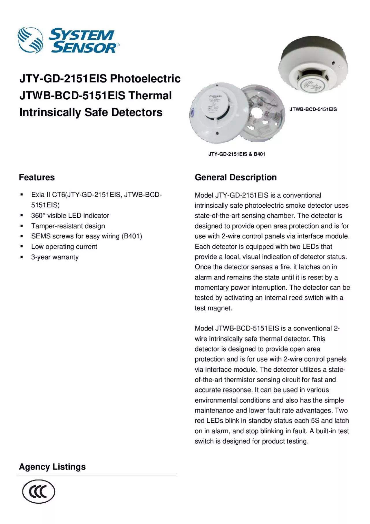 PDF-JTYGD2151EIS PhotoelectricJTWBBCD5151EIS Thermal