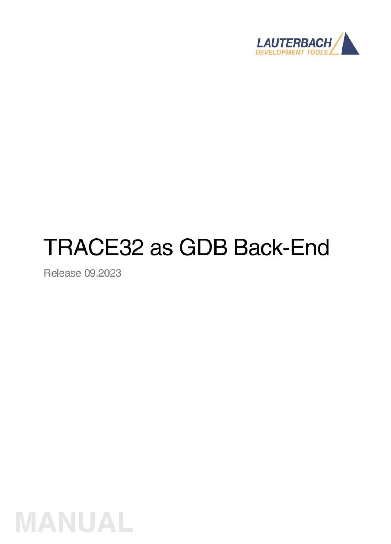 PDF-TRACE32 as GDB BackEnd 219892022 Lauterbach