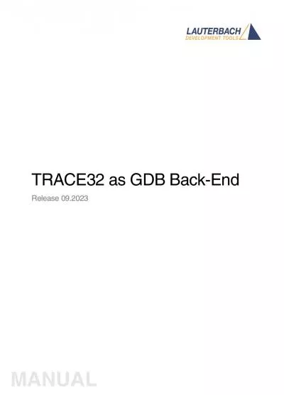 TRACE32 as GDB BackEnd         219892022   Lauterbach